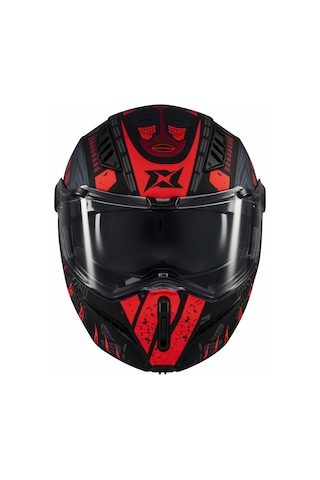 Axxis Ghostfighter Sv Boho C3 Motosiklet Çene Açılır Kask Siyah Kırmızı