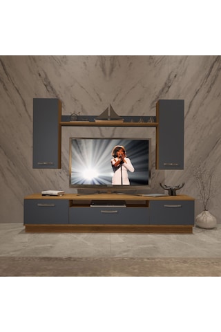 Decoraktiv Trio 5d Mdf Tv Ünitesi Tv Sehpası Pera - Antrasit
