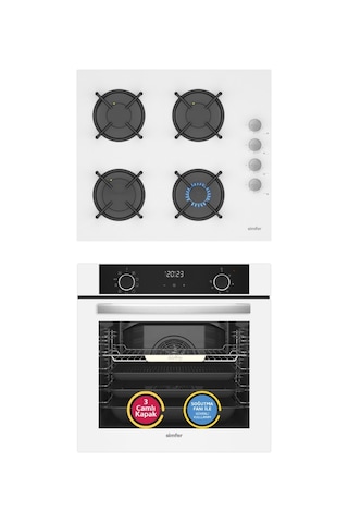 Simfer 10 Fonksiyon Airfry Beyaz 2'li Ankastre Set (8216 Fırın + 3507 Ocak)