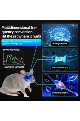 Hallow 4'ü 1 Arada 360 Derece Elektronik Ultrasonik Kemirgen Kovucu Siyah