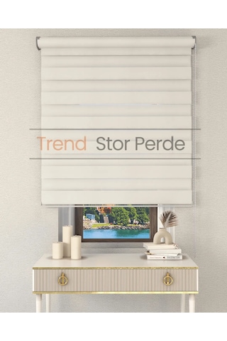 Beyaz Etek Dilimsiz Zebra Stor Güneşlik Perde Beyaz