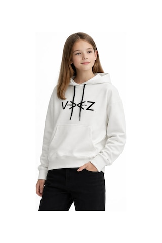 Kız Çocuk Kapüşonlu Sweatshirt Bgl-st05274 Ekru