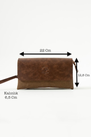 West Polo Westpolo Unisex Kanvas Kumaş Ve Vegan Deri Mıknatıslı El Portföyü - Taba