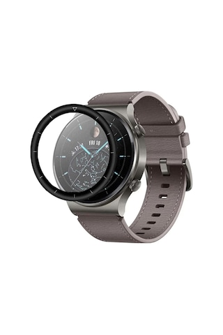 Huawei Watch Gt 2 Pro 46Mm Ekran Koruyucu 3D Full Kaplama Pmma-Siyah