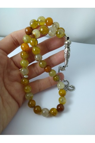 Balıkhediyelikfoto Yeşil Akik Taşi Tespih Ahşap Kutulu / 10 Mm Doğaltaş Tespih