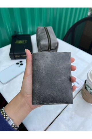 Mft Leather Hakiki Deri Erkek Cüzdan - Kartlıklı, İsim Yazılı, Kişiye Özel Gloria 1421 - Tiguan Gri Tiguan Gri
