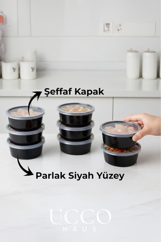 50'li 350 Ml Kıyma Et Sos Kemik Suyu Sebze Saklama Kabı Sızdırmaz Mikrodalga Buzluk Düzenleyici Siyah