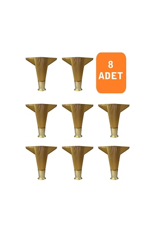Homdep Kanepe Koltuk Tv Ünitesi Konsol Yükseltme Kumru Model Plastik Ayak 15 Cm Gold Renk 8 Adet Gold