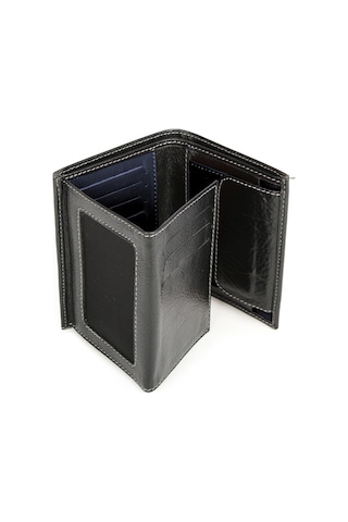 Bay Pablo V90 Siyah-Lacivert Hakiki Deri Erkek Cüzdan Lacivert