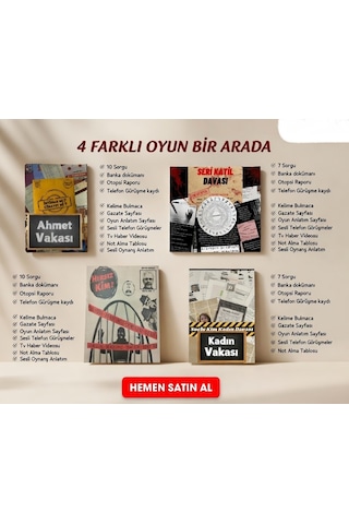 Dedektiflik Oyunu Dört Farklı Dava Pakedi Bir Arada