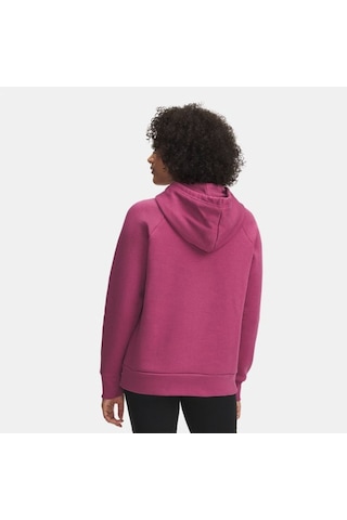 Under Armour Rival Fleece Shimmer Kadın Kırmızı Kapüşonlu Sweatshirt Kırmızı