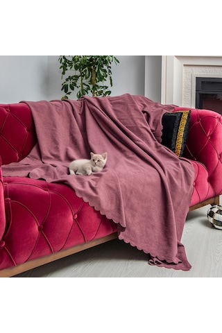 Kaymaz Koltuk Örtüsü Çift Taraflı Mikrofiber Şönil 175x350 Cm Xl- Rose Kedi Köpek Ve Çocuk Dostu Rose