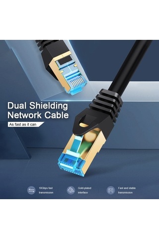 Flybuy Yapı, Mufunye Metre Korumalı, Kablosu Hızlı Ethernet Düz Çift Cat7 3 10gbps - Zi