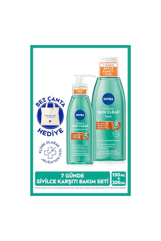 Nivea Derma Skin Clear Sivilce Karşıtı Yüz Temizleme Jeli 150 ML + Tonik 200 ML﻿﻿
