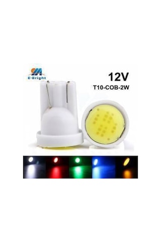 2 Adet Mavi Dipsiz T10 Led Araç Park Lambası Led Ampul T10 Cob Led