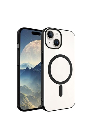 Zeyline Apple Uyumlu iPhone 15 Plus Zore Wireless Şarj Özellikli Pixel Magsafe Kapak-siyah