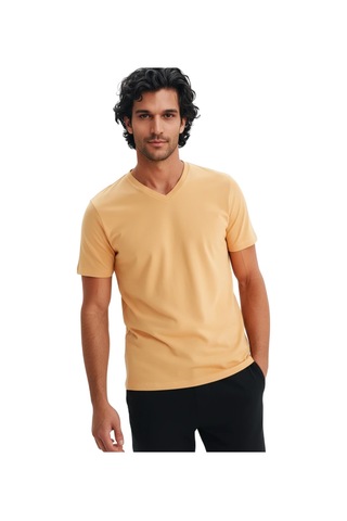 Arma Ar-ma Erkek V Yaka Tişört Baskisiz Basic Örme Kumaş Regular Fit %100 Pamuk 30/1 Penye Süprem Y31364408102 Pembe-p1