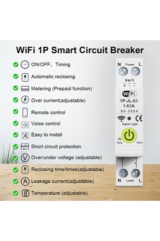 Tuya Wifi Akıllı Devre Kesici Açık Kapalı Zamanlama E25217