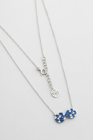 So Chic Sonsuz Mavi 18 Ayar Beyaz Altın Kaplama 45 Cm Gümüş Kolye Beyaz