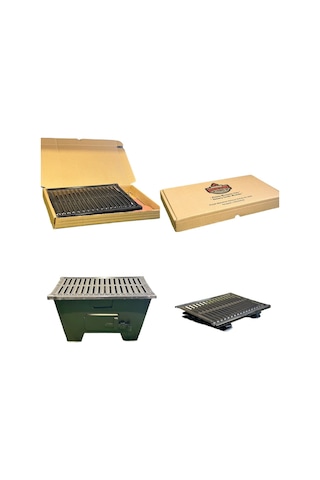 25x40 Katlanır Mangal Yağ Kanallı Mat Siyah Isıya Dayanıklı Boyal