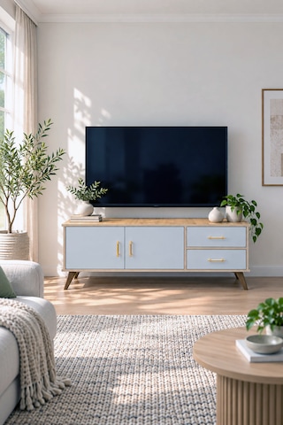Ephesus Tv Ünitesi 150 X 60 X 40 Cm - Meşe Beyaz - Meşe