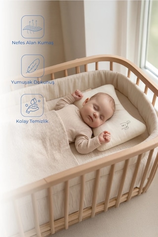Babyjem Muslin Bebek Uyku Yastığı Ekru