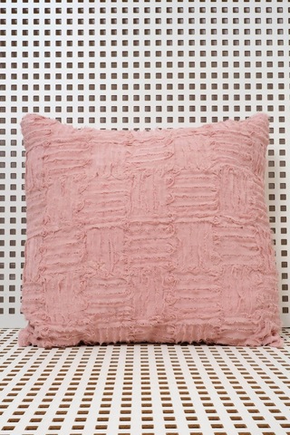 Peraluna Foam Pıllow Şifon Şerit Triko Yastık Kılıfı 45x45 Cm Pudra - Pudra