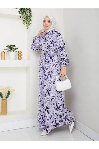 Yeni Sezon Mor Elbise / E0132 Mor