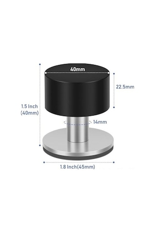 Pazly Kendinden Yapışkanlı Paslanmaz Çelik Kapı Durdurucu, Ses Yalıtımlı 2'li Paket