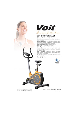 Voit U50 Bronze Collection Dikey Kondisyon Bisikleti Bluetooth Özellikli, 8 Kademe Direnç, Nabız Ölçerli, Led Ekranlı