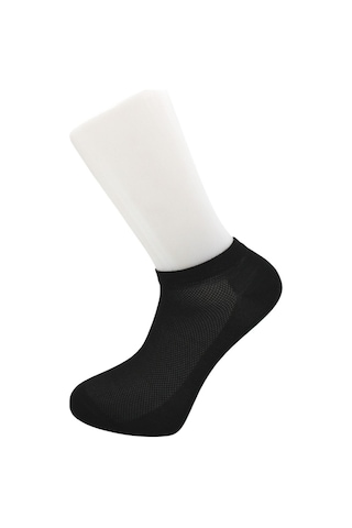 Erkek Siyah-beyaz Patik Pamuklu Pirinç Örgülü Çorap 6'lı Paket 3 Siyah 3 Beyaz Siyah - Beyaz