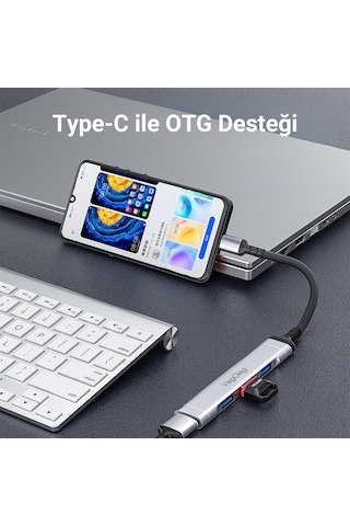 Veggieg K303 Type-C To USB 3.0 4 Port 3 USB 2.0 Ve 1 USB 3.0 Çoklayıcı Hub