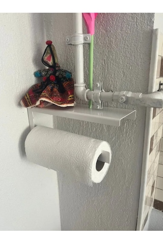 Rulo Kağıt Havluluk Peçetelik Banyo Düzenleyici & Mutfak Baharatlık Raf Beyaz
