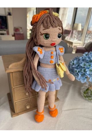 Amigurumi Moda İkonu Natali Oyuncak Bebek 38 Cm