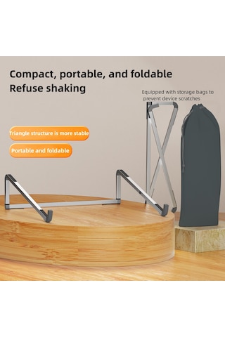 D0019 Taşınabilir Katlanabilir Masaüstü Dizüstü Bilgisayar Standı Alüminyum Alaşımlı Dizüstü Soğutma Braketini Yükseltin - Gümüş