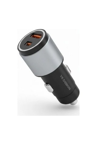 Araç İçi Çakmaklığa Takılantype-c Ve Usb Girişli 2 Portlu Hızlı Şarj Adaptörü 5324