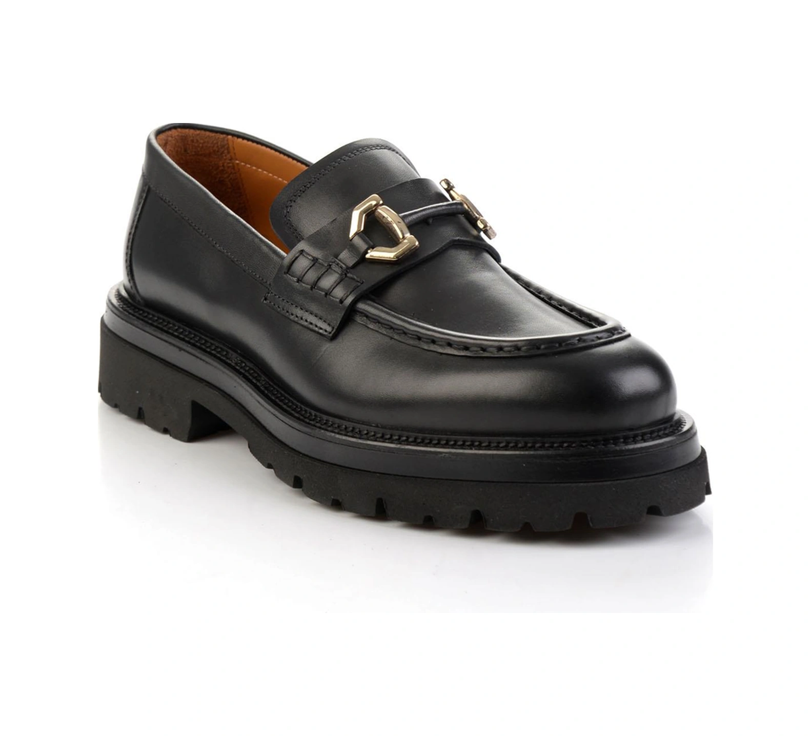 Bambi Siyah Hakiki Deri Erkek Loafer Ayakkabı E01901149441 Siyah
