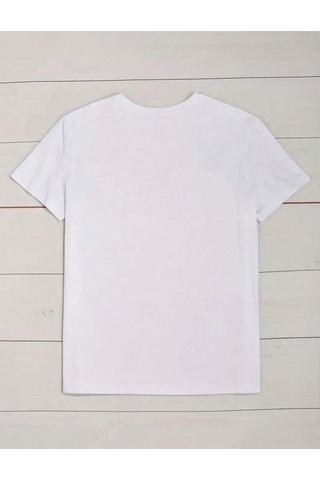 Rahat Kalıp Tree & Butterfly Baskılı Tshirt Beyaz