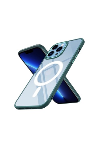 Apple Uyumlu iPhone 12 Kılıf Wireless Şarj Özellikli Zore Krom M-safe Silikon Kapak Siyah