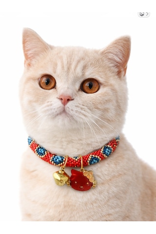 Chichibeads Kırmızı El Emeği Kedi Tasması Chichibeads Kırmızı El Emeği Kedi Tasması