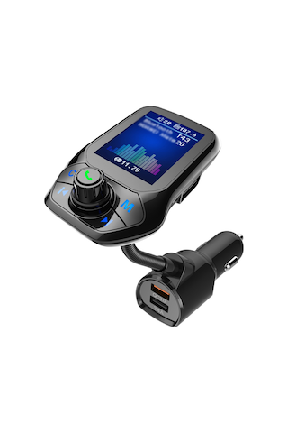 Yifomall Araç İçin Akıllı Bluetooth Fm Vericili Mp3 Çalar - Çift Usb Şarj, Voltaj Ölçümü Ve Hd Ekran