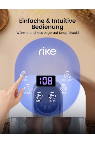 Rıke Katlanabilir Ayak Banyosu, Ptc Hızlı Isıtma Ve Masaj, Hassas Lcd Sıcaklık Kontrolü Ve Kırmızı Işık İle Katlanabilir Ayak Masajı, Yaşlılar Ve Ev Ofisleri İçin Sağlıklı Yaşam Hediyesi
