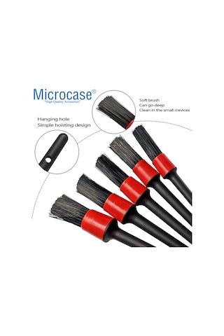 Microcase 5+1 Oto İç ve Dış Temizlik Bakım Fırça Seti - AL3010