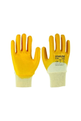 Starline E-301 Sarı Nitril Eldiven No: L/9 - 12 Çift Starline E-301 Sarı Nitril Eldiven No: L/9 - 12 Çift