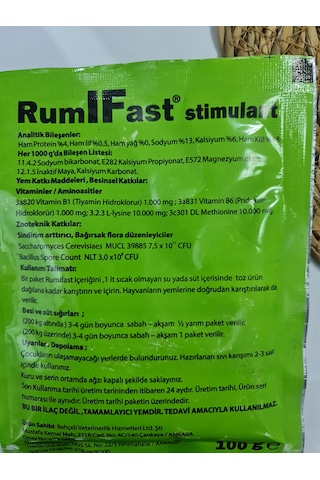 Animari Rumıfast 100gr Ruminantlar Sindiriim Sistemi Düzenleyici