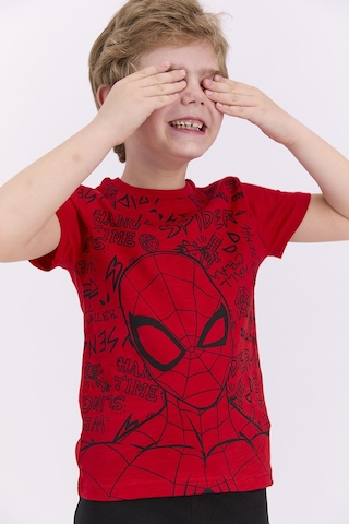 Spiderman Lisanslı Kırmızı Erkek Çocuk Bermuda Takım