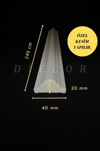 Diecor Dekoratif Boyanabilir Polistren 1 Adet 4 Cm Duvar Çıtası Beyaz 4 Cm Model:xa254