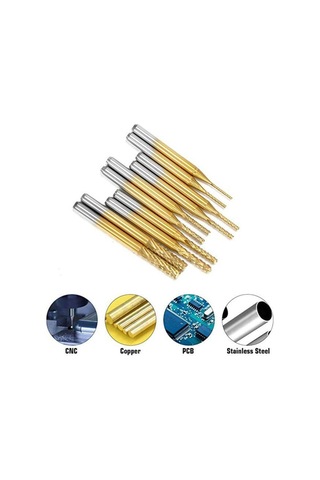 Pcb Mini Karbür Freze Kesici 1.0-3.0mm 10 Lu Set 3.175mm Shank