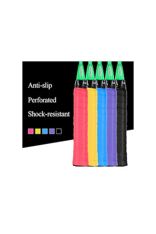 Padalink 60 Adet Pu Badminton Tenis Raket Sap Koruması - Vantilatörlü Ter Emici Antivibrasyon El Tutanı