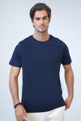 Backandbond Lacivert Regular Fit %100 Pamuk Bisiklet Yaka Tişört